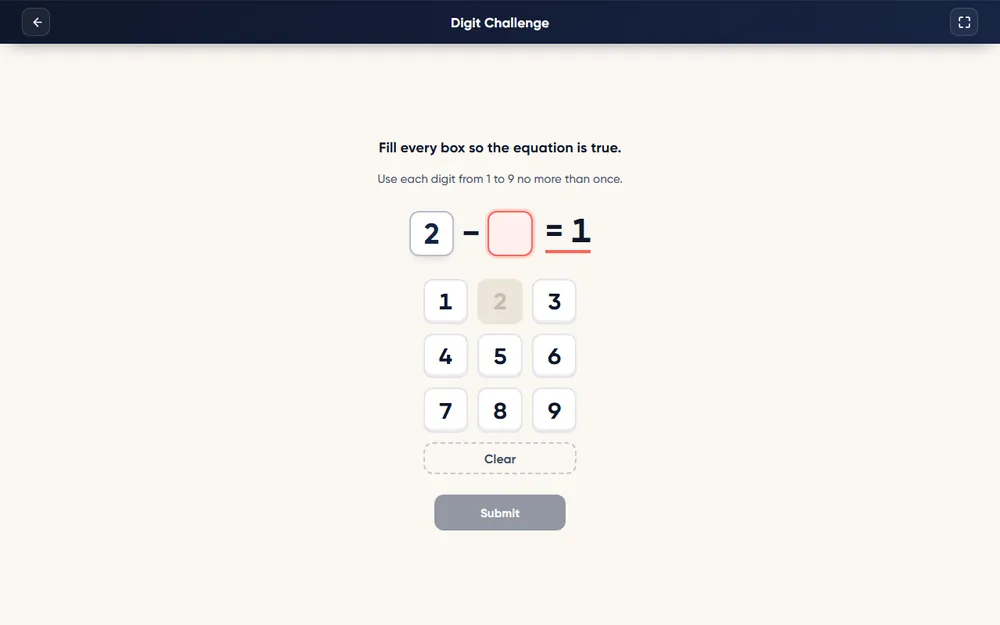 Digit Challenge module in play