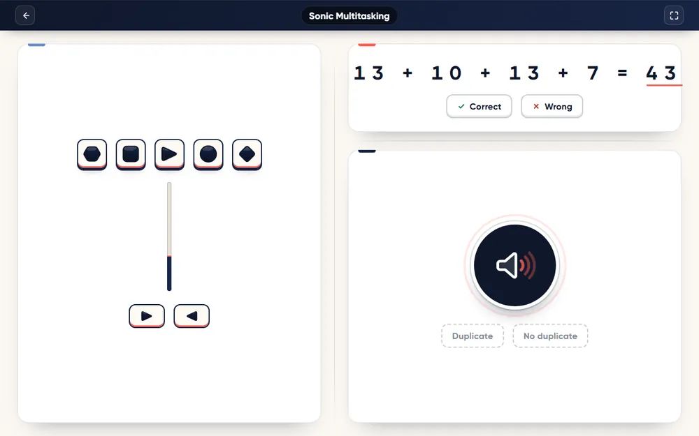 Sonic Multitasking module in play